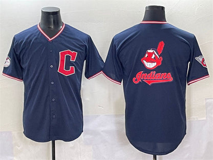 Cleveland Guardians Team Big Logo Navy 2025 Alternate Limited Stitched Baseball Jersey
