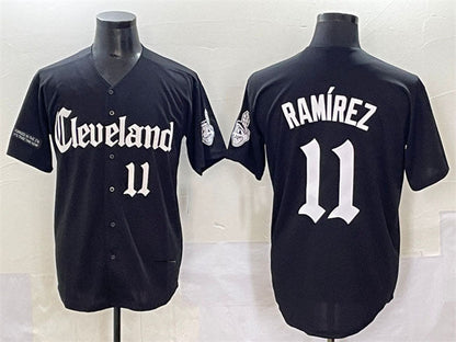 Cleveland Guardians #11 Jos¨¦ Ram¨ªrez Black Gothic Vapor Premier Limited Stitched Baseball Jersey
