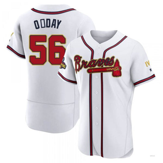 Atlanta Braves #56 Darren O¡¯Day Gold White 2022 Program Jersey Stitches Baseball Jerseys