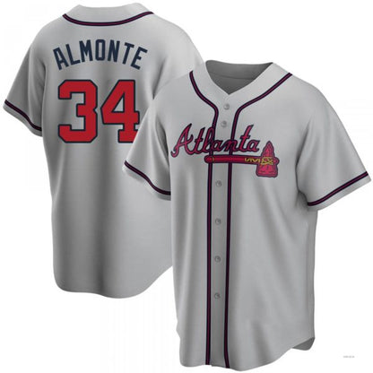 Atlanta Braves #34 AbGeneric204m Almonte Gray Road Jersey Stitches Baseball Jerseys