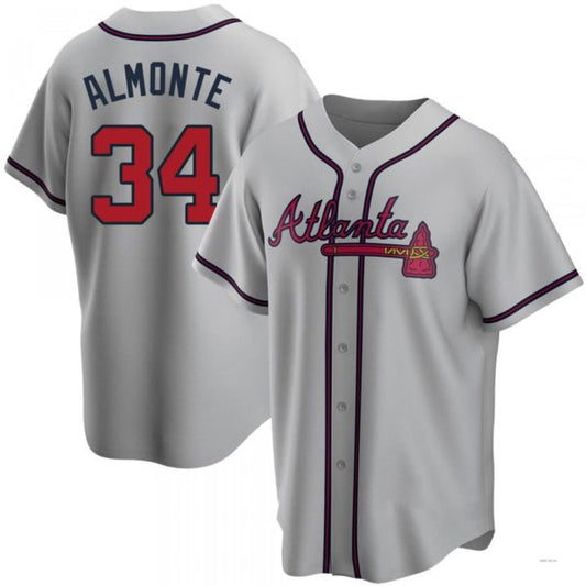 Atlanta Braves #34 AbGeneric204m Almonte Gray Road Jersey Stitches Baseball Jerseys