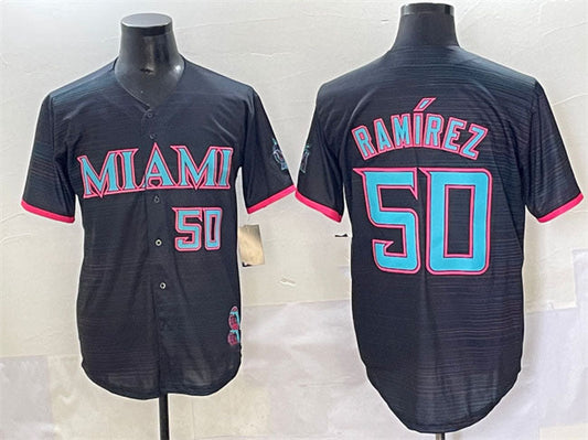 Miami Marlins #50 Agust¨ªn Ram¨ªrez Black 2025 City Connect Limited Stitched Baseball Jersey