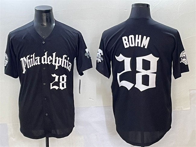 Philadelphia Phillies #28 Alec Bohm Black Gothic Vapor Limited Stitched Baseball Jersey