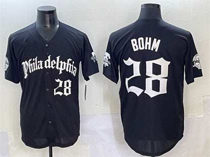 Philadelphia Phillies #28 Alec Bohm Black Gothic Vapor Limited Stitched Baseball Jersey