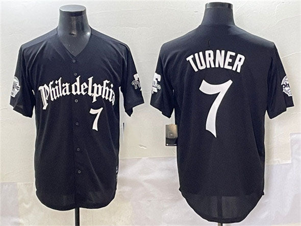 Philadelphia Phillies #7 Trea Turner Black Gothic Vapor Limited Stitched Baseball Jersey