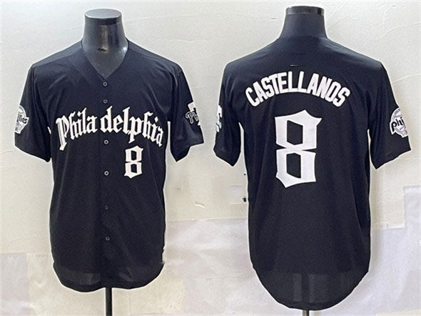 Philadelphia Phillies #8 Nick Castellanos Black Gothic Vapor Limited Stitched Baseball Jersey