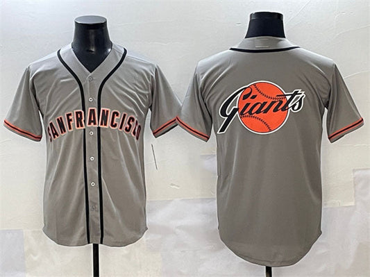San Francisco Giants Gray Team Big Logo Cool Base Stitched Baseball Jersey
