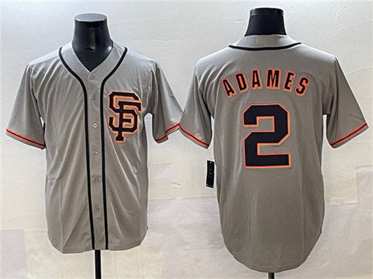 San Francisco Giants #2 Willy Adames Gray Cool Base Stitched Baseball Jersey