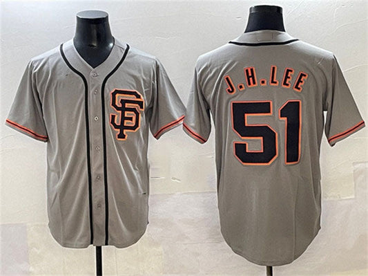San Francisco Giants #51 Jung Hoo Lee Gray Cool Base Stitched Baseball Jersey