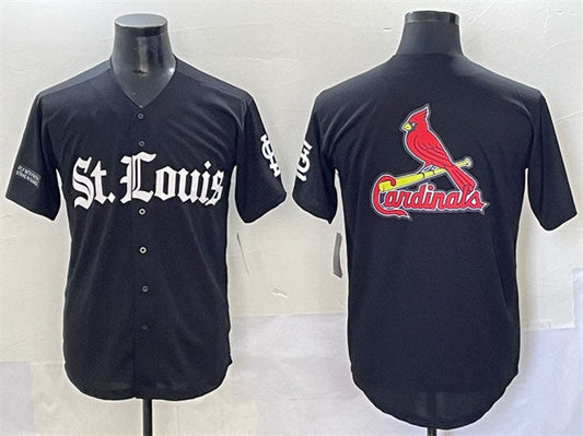 St. Louis Cardinals Team Big Logo Black 'Gothic Legacy Edition' Vapor Premier Limited Stitched Baseball Jersey