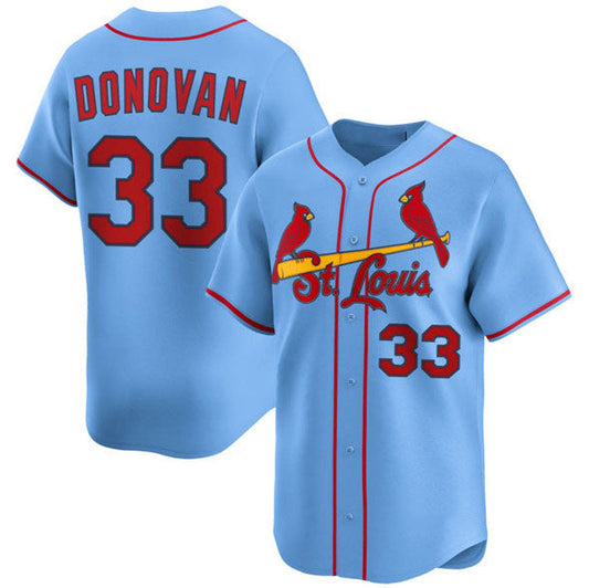 St. Louis Cardinals #33 Brendan Donovan Blue Alternate Limited Stitched Baseball Jersey